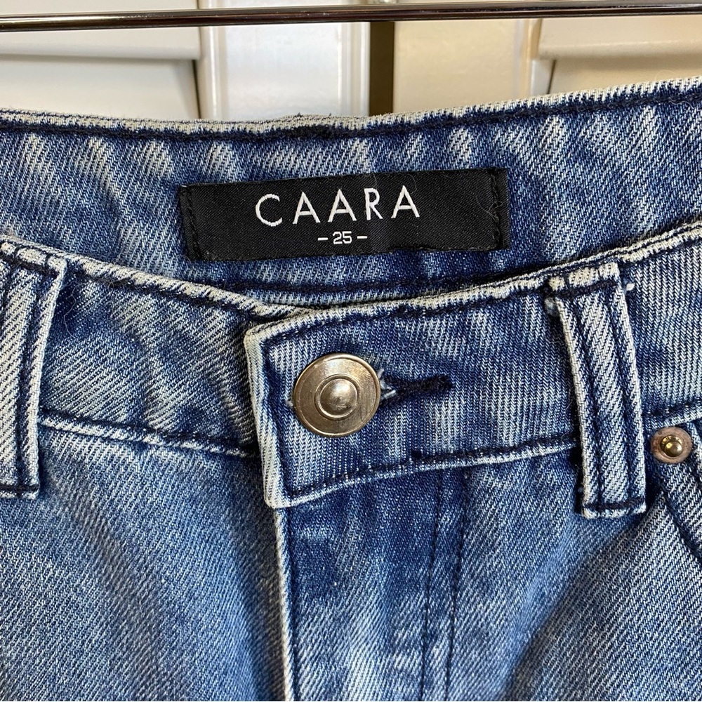 Caara High Rise Straight Leg Two Tone Cuffed Jeans Size 25 - Picture 2 of 4